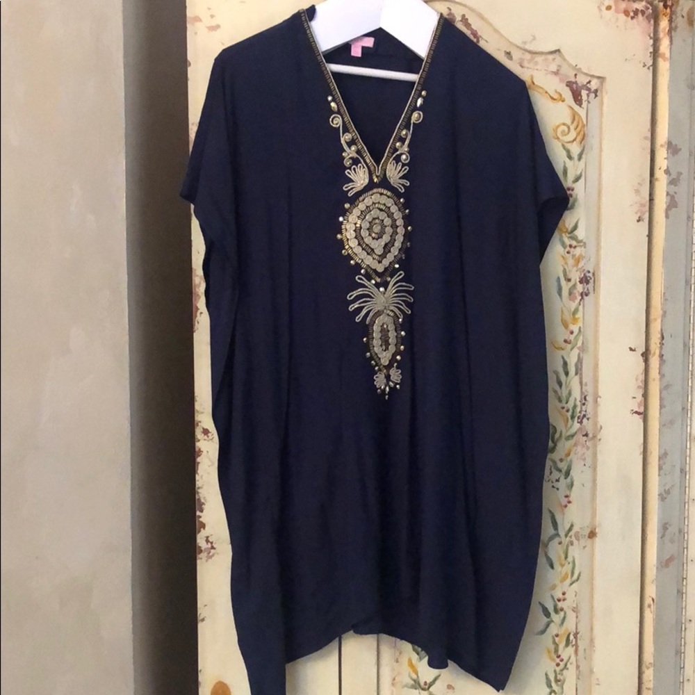 Lilly Pulitzer
Chai Caftan Dress, True Navy, S/M